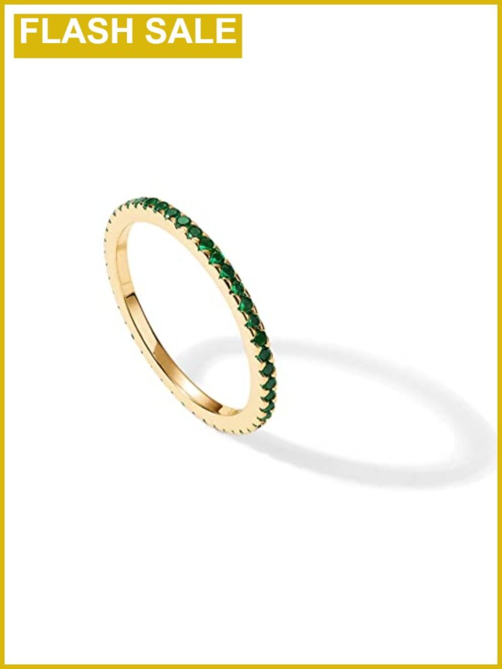 14K Gold Plated Ring for Women CZ Stacking Ring Birthday Gift